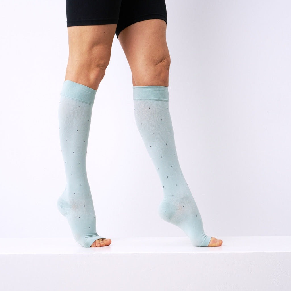 Venen Engel Calze compressione al ginocchio Sky Blue