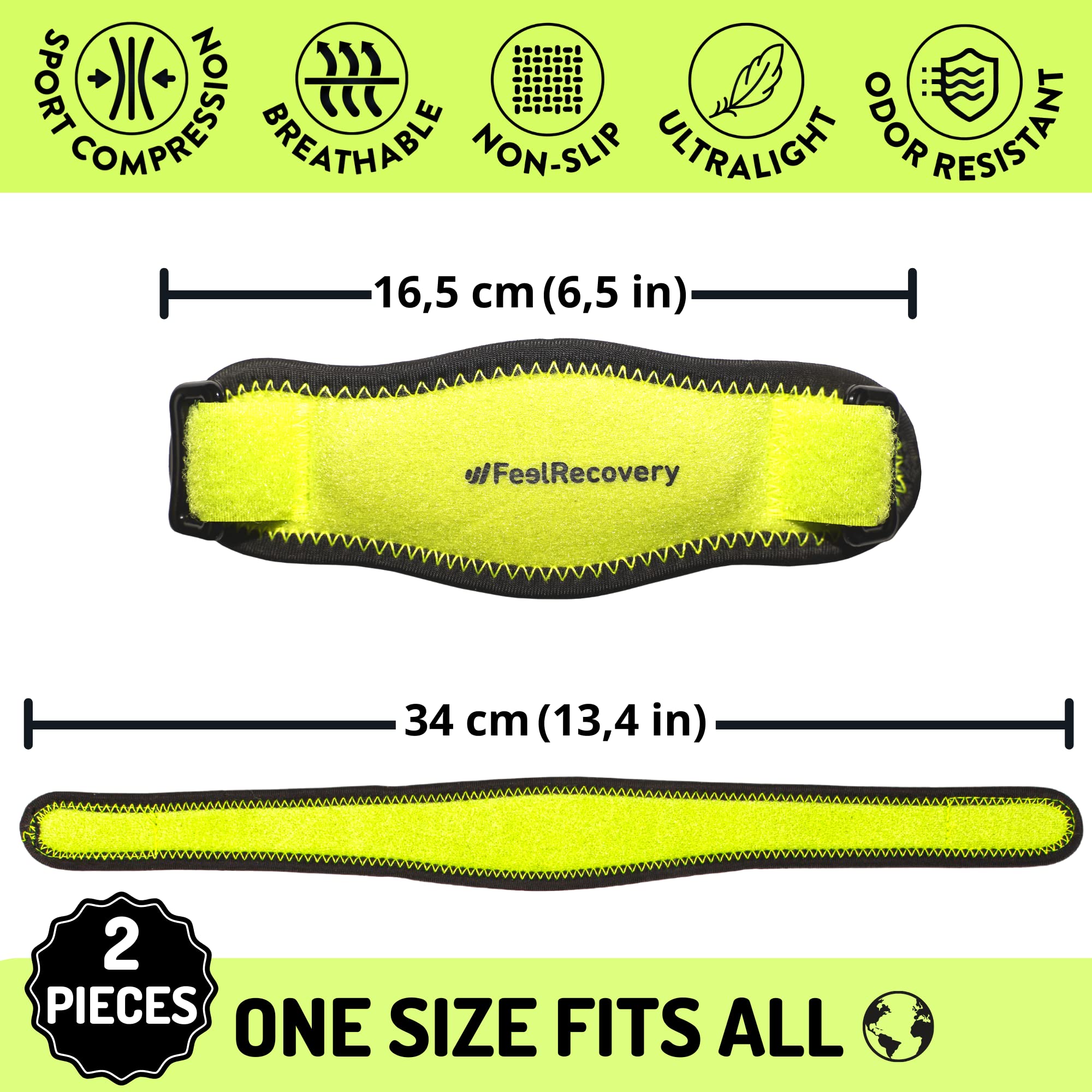 Feel Recovery 2 Tutore Gomito Epicondilite Verde