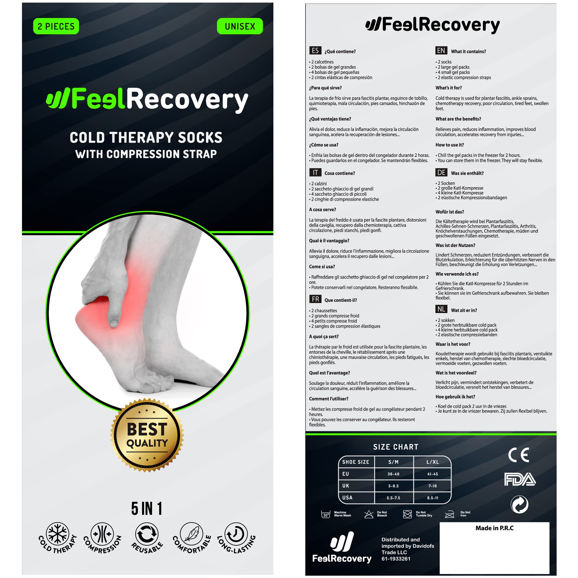 Feel Recovery Calzini Refrigeranti S/M Gel Piedi Rosa