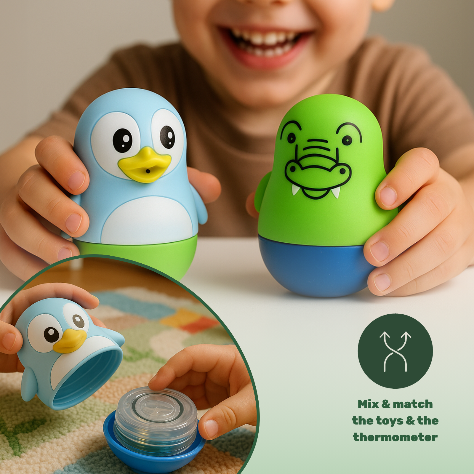 TensCare Zoo Friends termometro bagnetto 5 pezzi silicone
