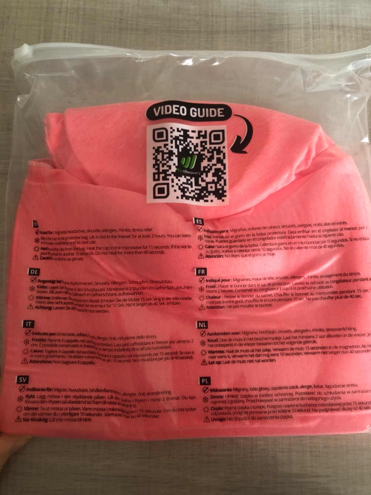 Feel Recovery Maschera Emicrania 360 Rosa Gel Riutilizzabile