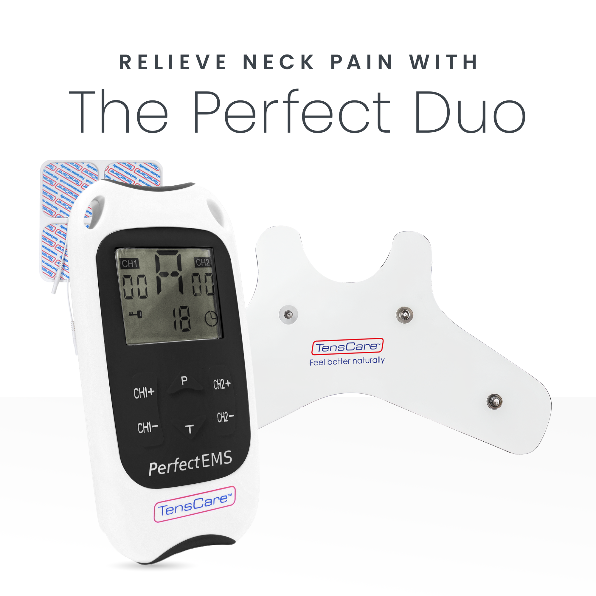 TensCare Perfect EMS Elettrostimolatore collo 2 canali