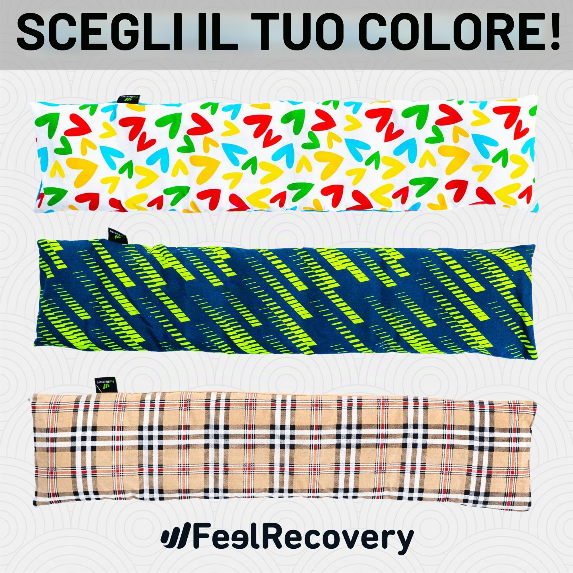 Feel Recovery Cuscino Riscaldante Cervicale Cuori 60x15 lavanda