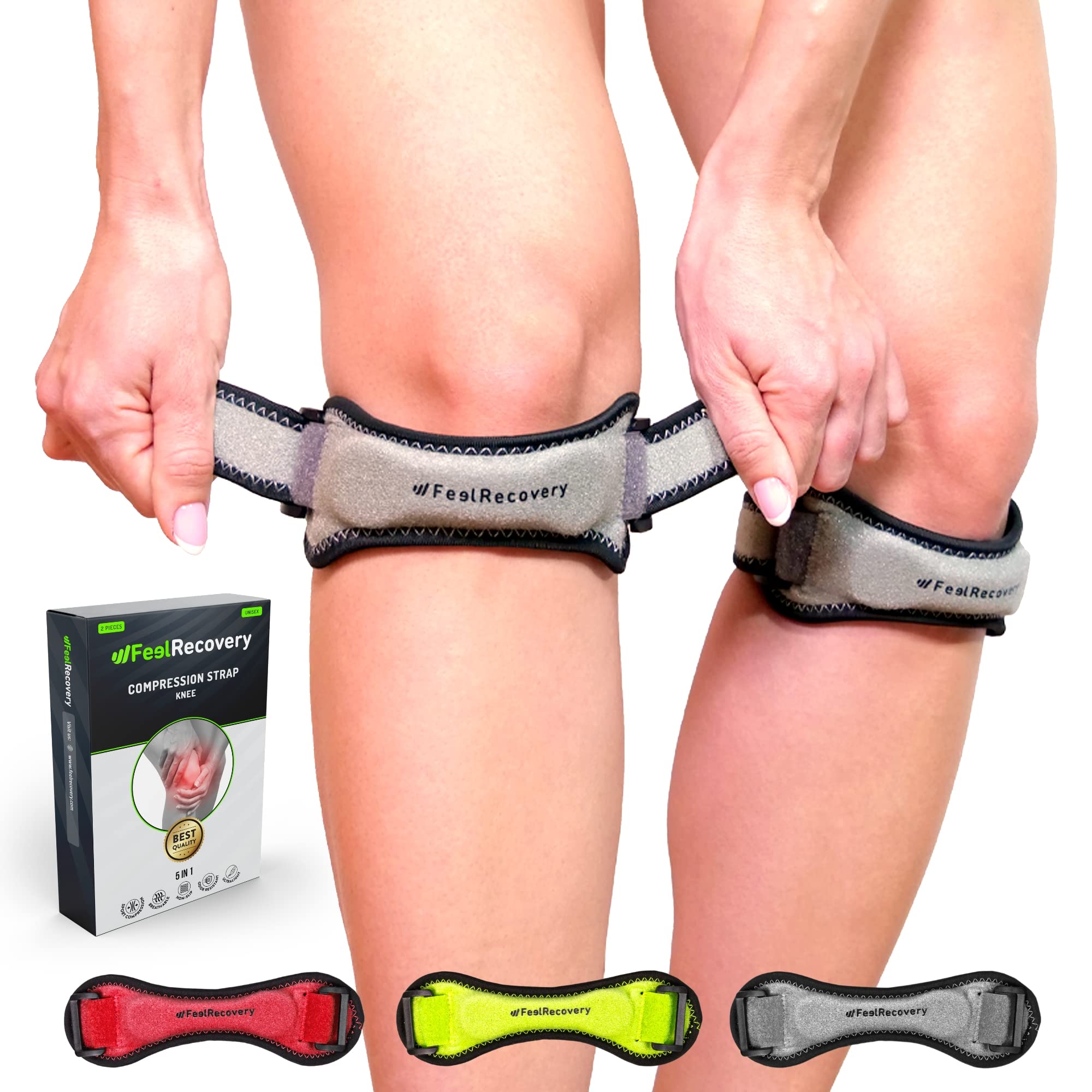 Feel Recovery cinturino rotuleo ginocchio nero 2 pezzi EVA