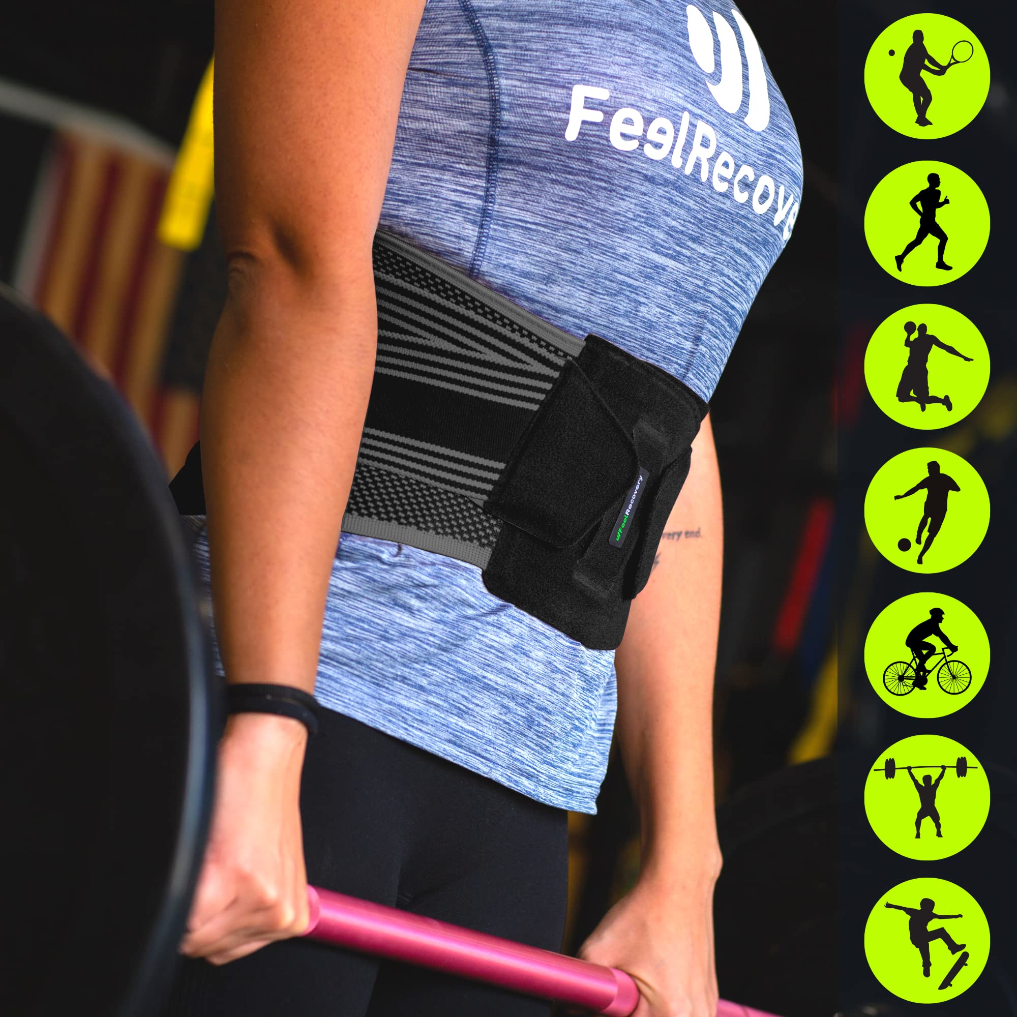 Feel Recovery Fascia Lombare XL Bustino Schiena Nero