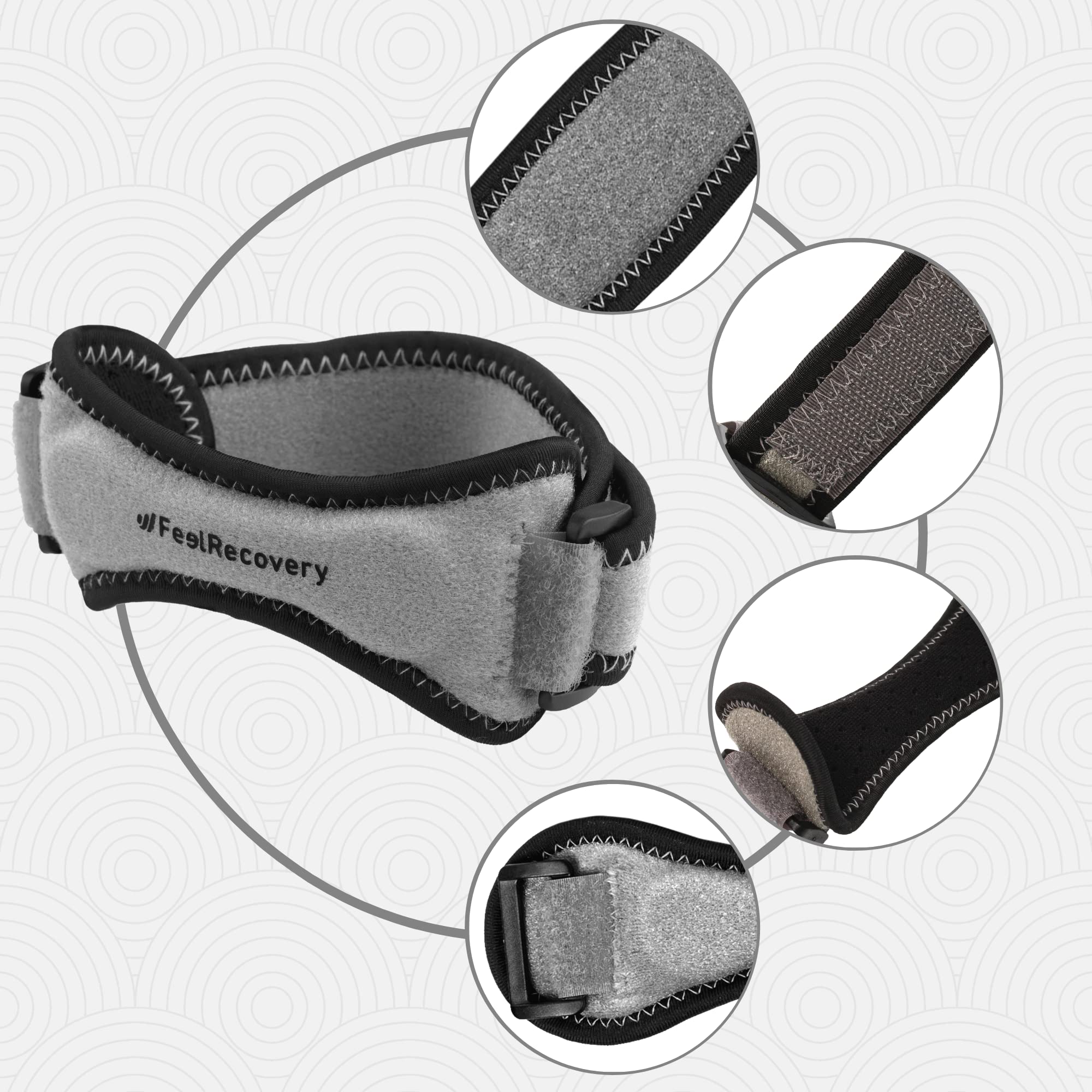 Feel Recovery cinturino rotuleo ginocchio nero 2 pezzi EVA