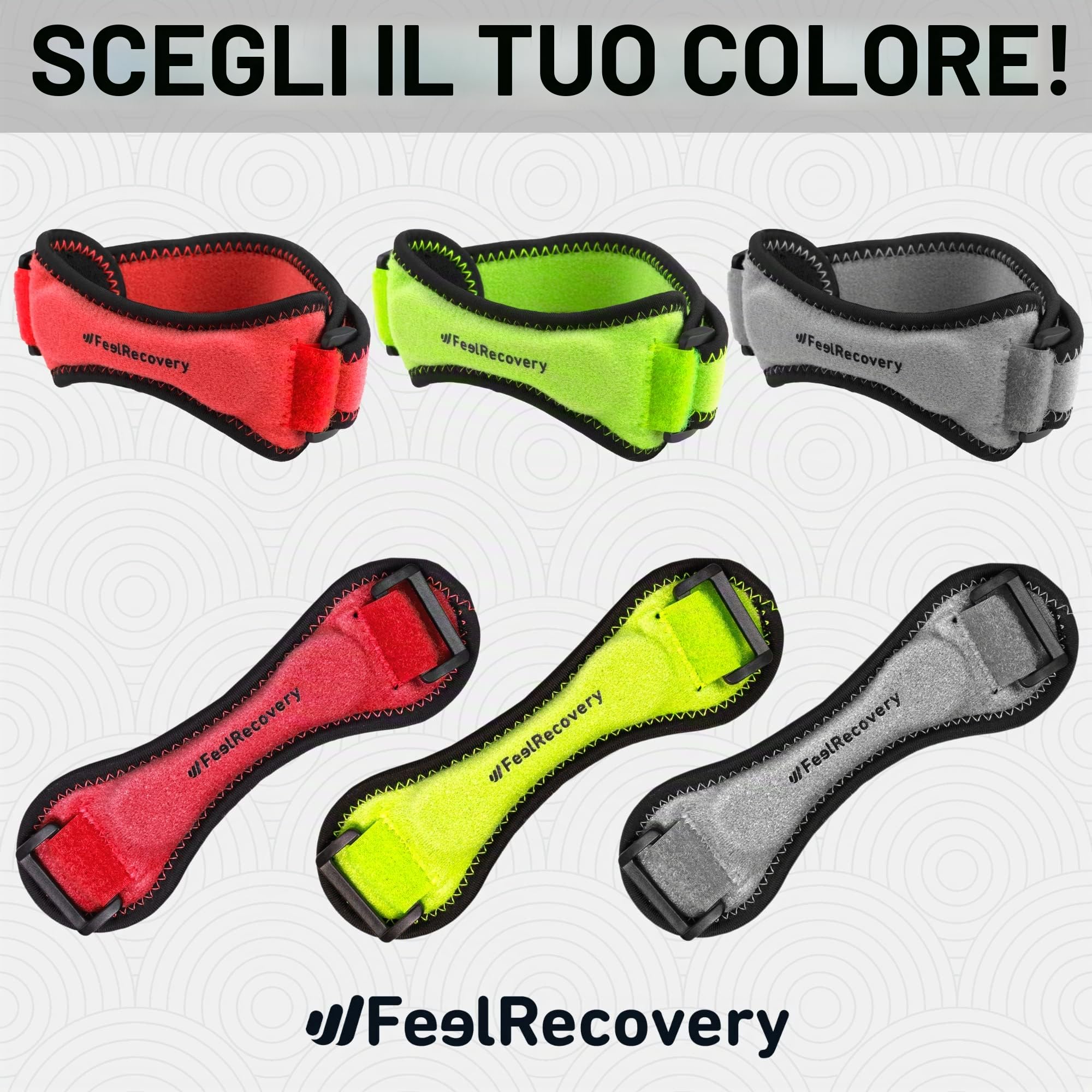 Feel Recovery Cinturino Sottorotuleo Ginocchiera Verde Tendinite
