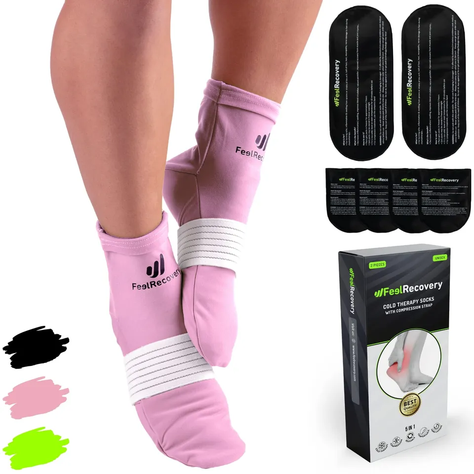 Feel Recovery Calzini Refrigeranti S/M Gel Piedi Rosa