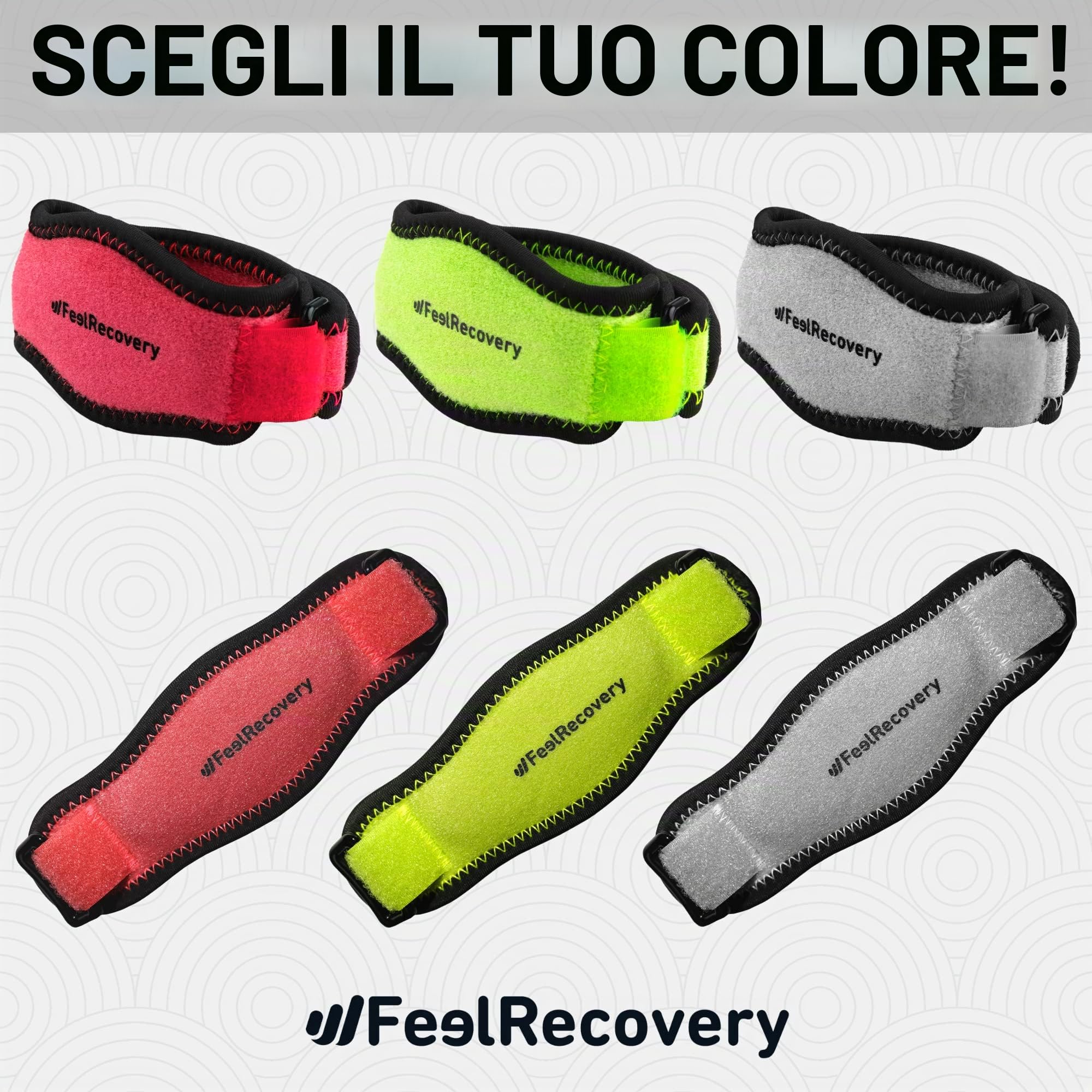 Feel Recovery 2 Tutore Gomito Epicondilite Bordeaux