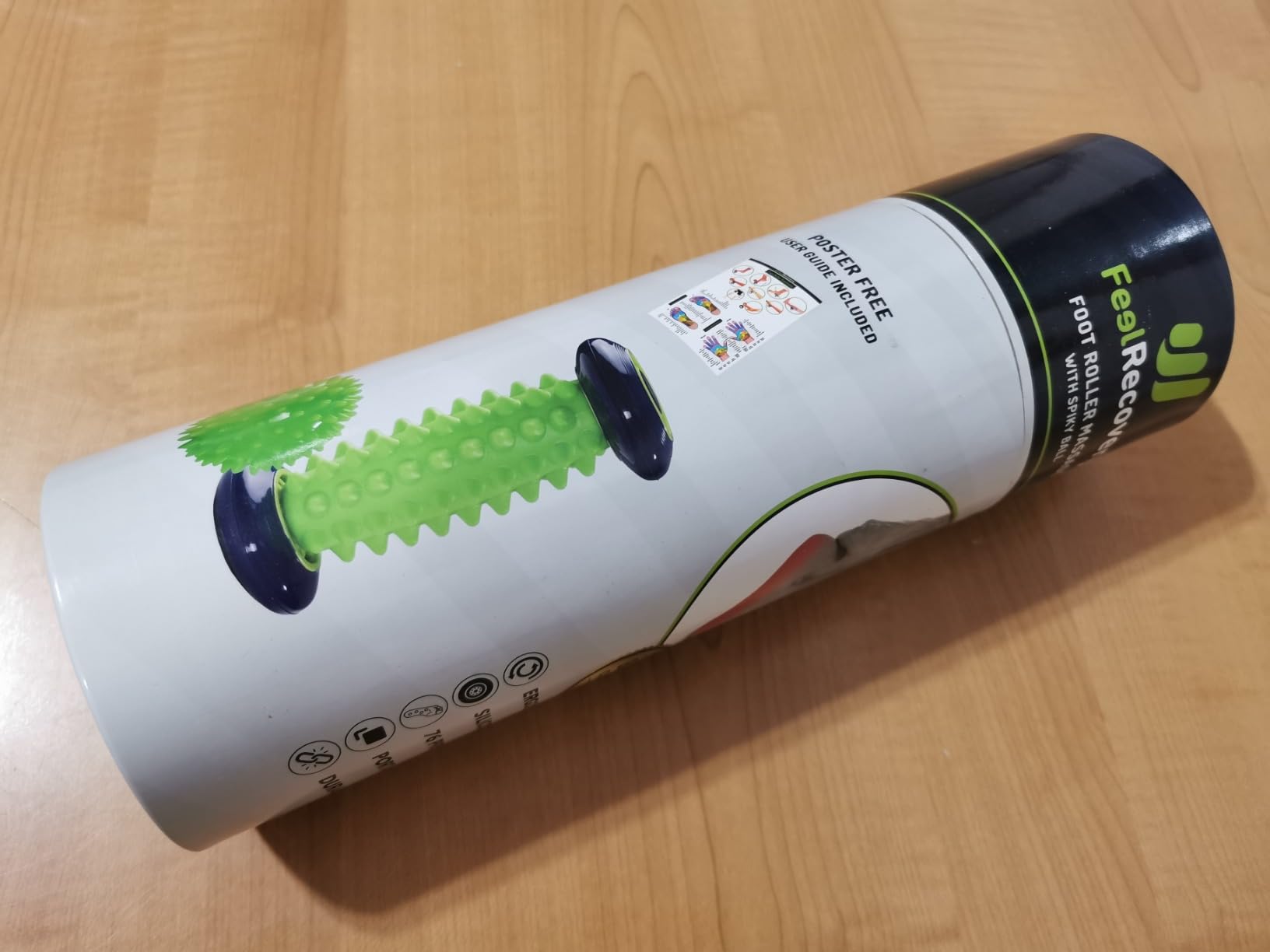 Feel Recovery Kit Rullo Piedi Palla Riccio Verde Fascite