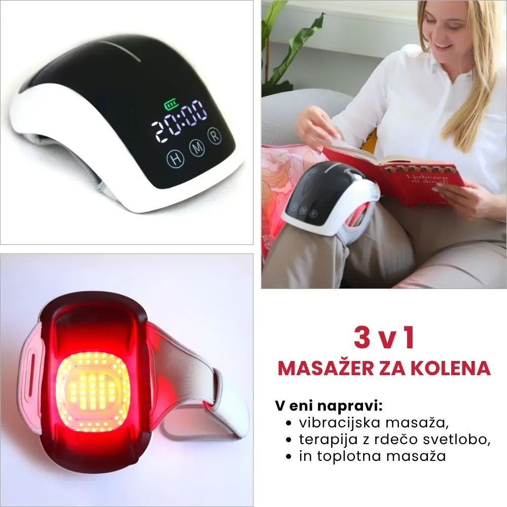 Fiziosan Massaggio massaggiatore ginocchio LED calore 3 modi