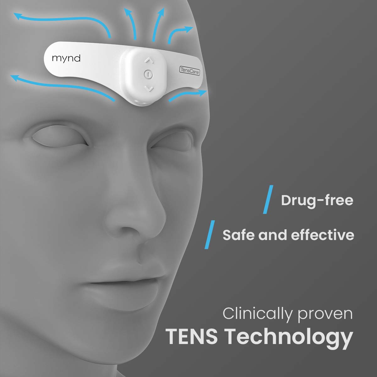 TensCare Pain Relief Mynd dispositivo emicrania fronte