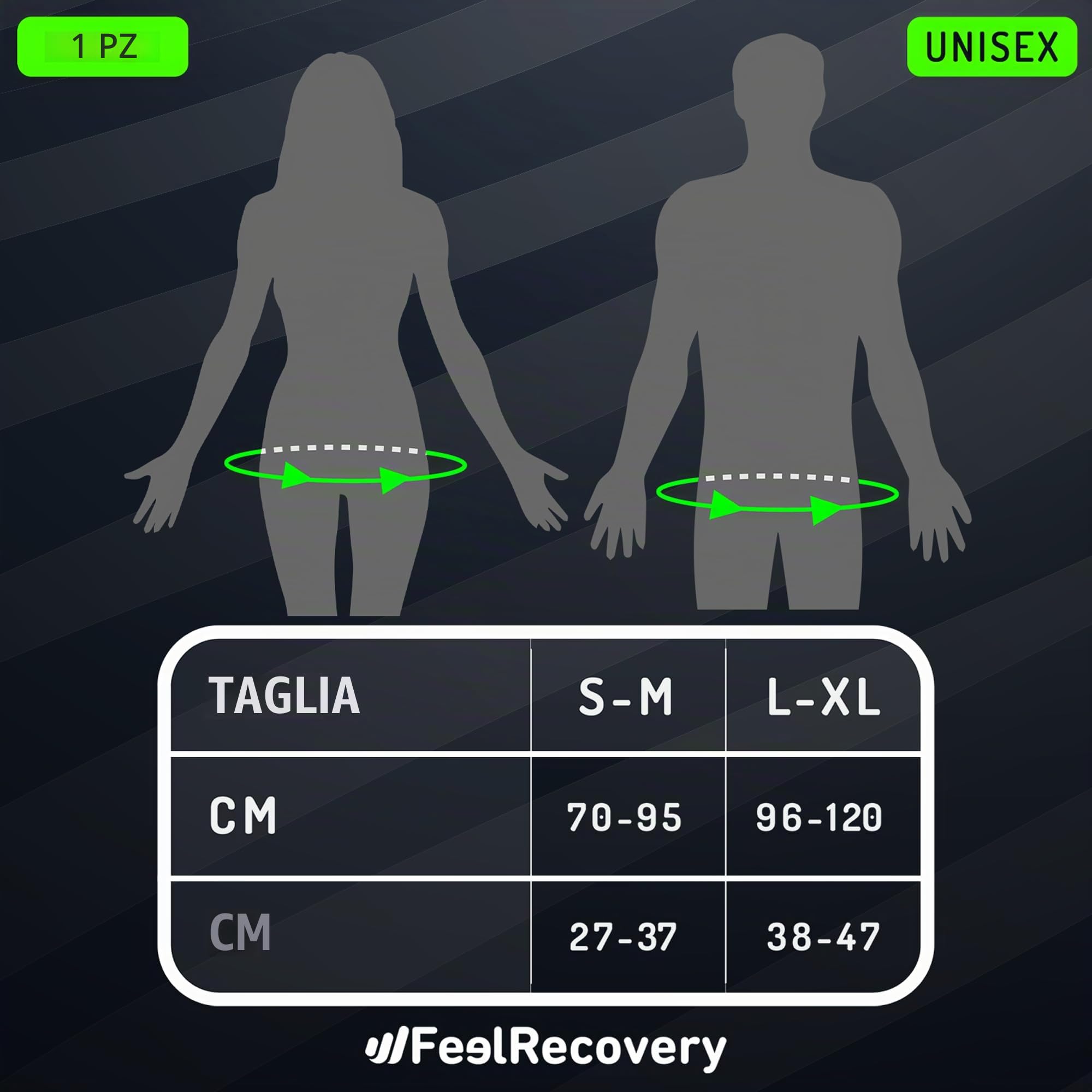 Feel Recovery Cintura Sacroiliaca Neoprene Nero Lombare S/M
