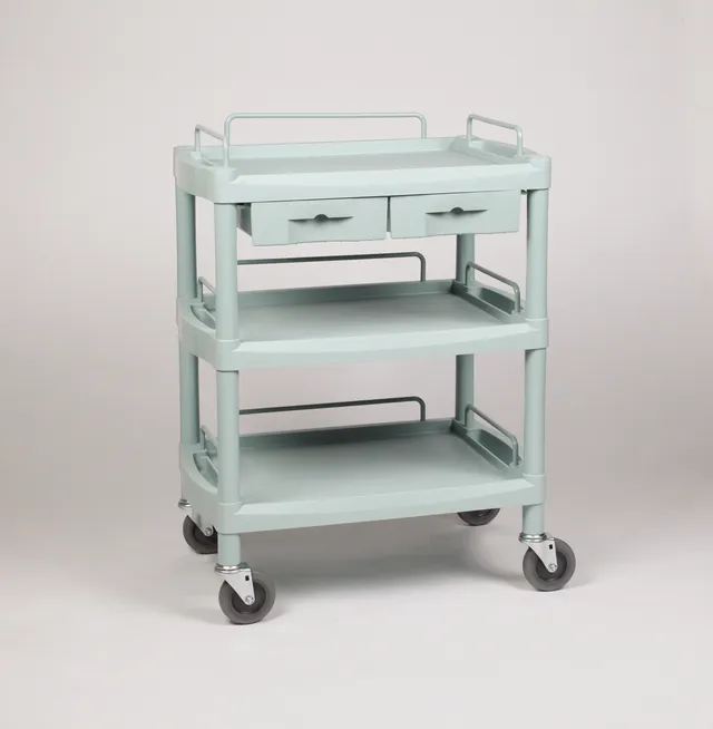 NewAge OK Farma 2 carrello medicale 3 ripiani 2 cassetti