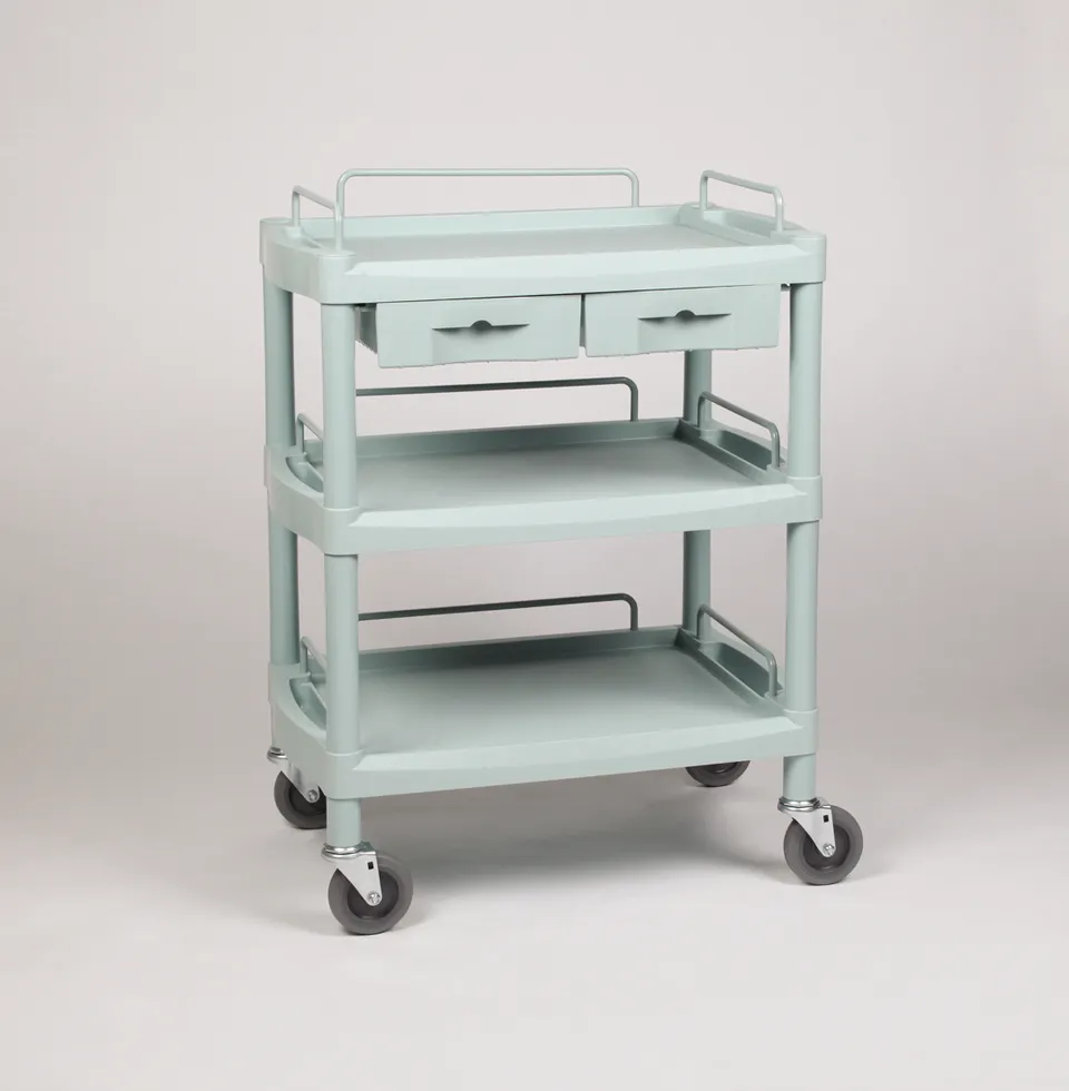 NewAge OK Farma 2 carrello medicale 3 ripiani 2 cassetti