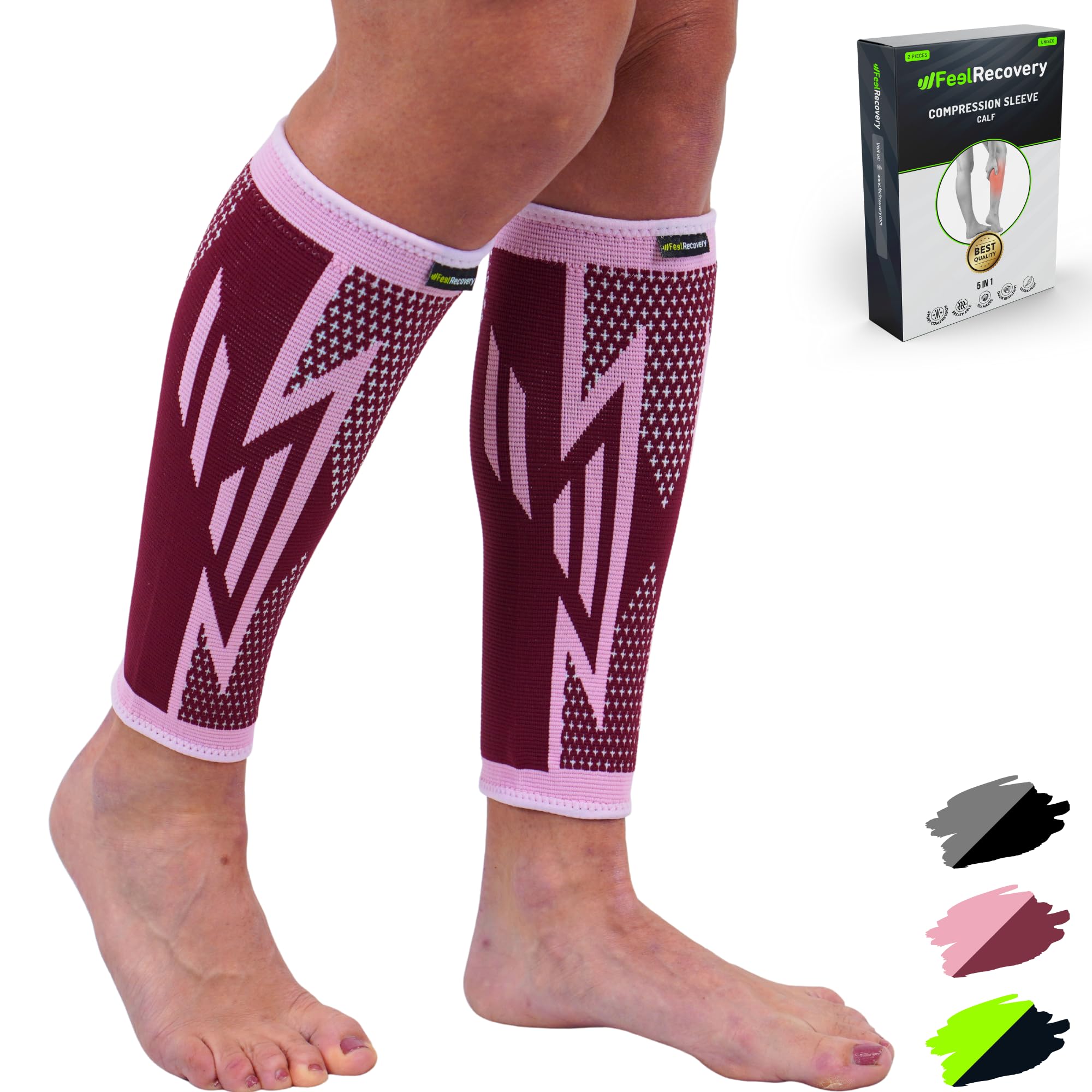 Feel Recovery fasce compressione polpaccio nere taglia M 2 pezzi