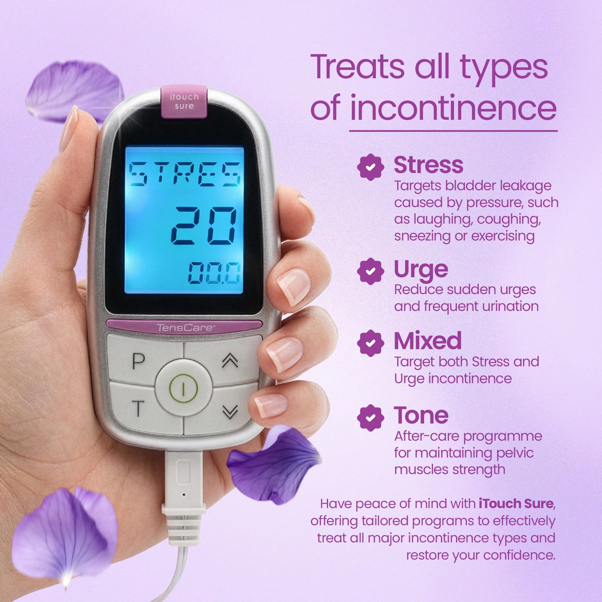 TensCare iTouch Sure tonificatore pavimento pelvico con sonda vaginale