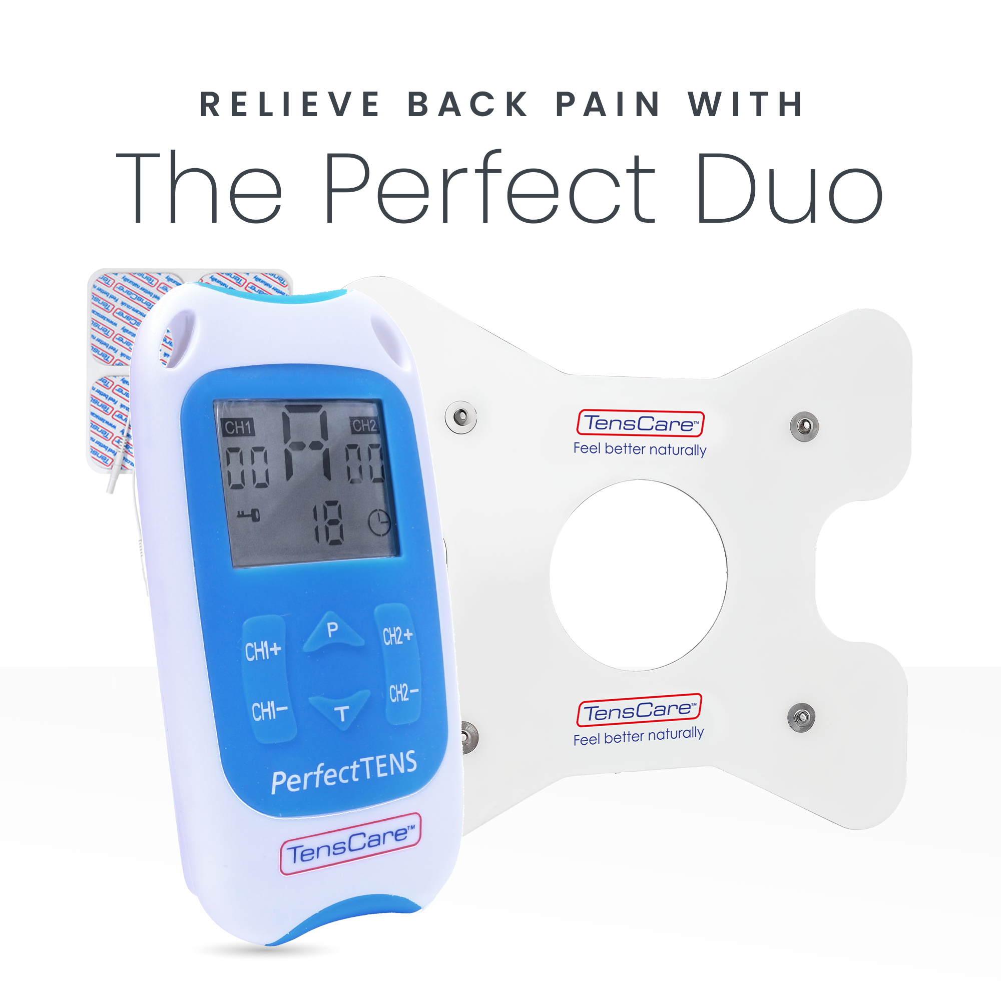 TensCare Perfect TENS elettrostimolatore dolore con elettrodi schiena