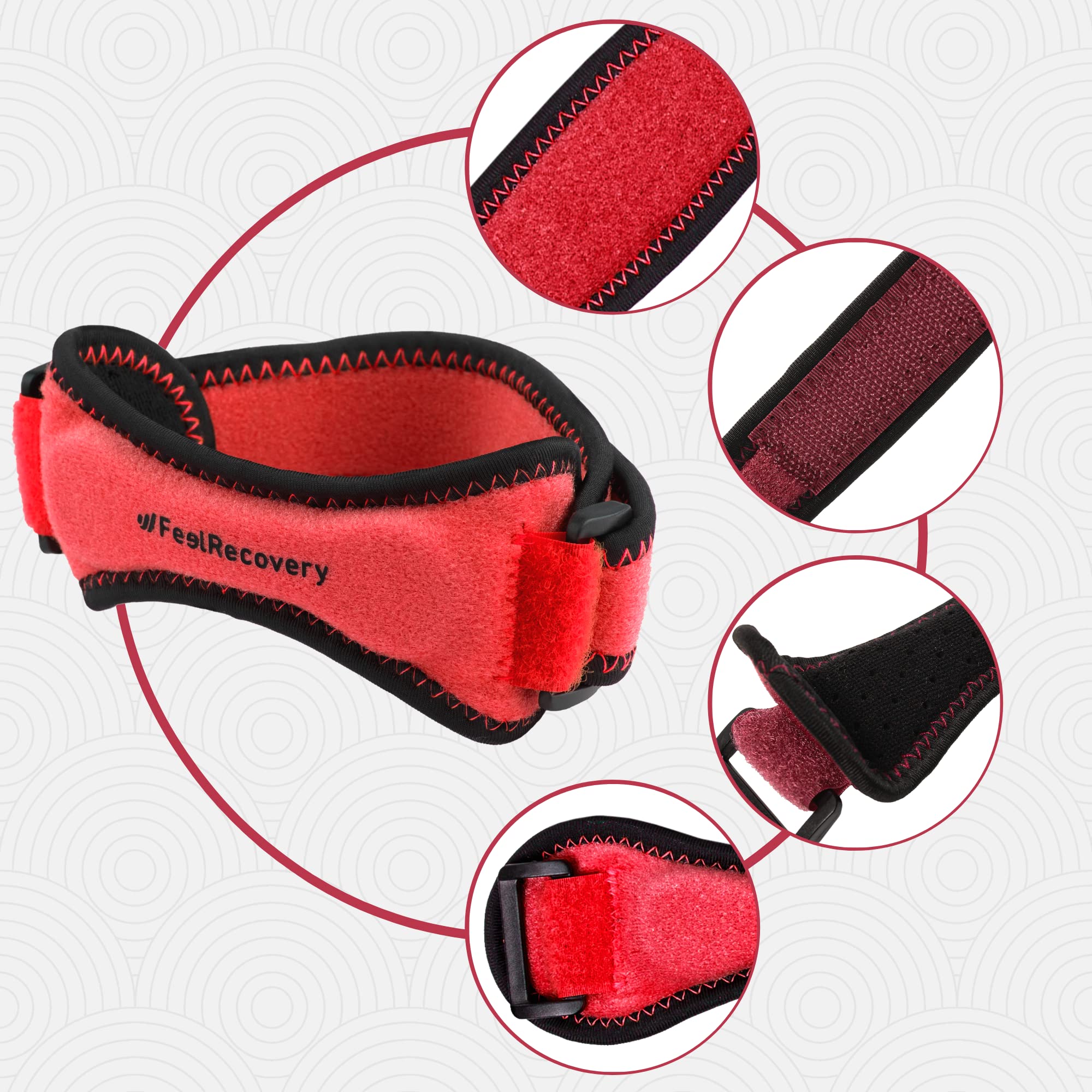 Feel Recovery cinturino rotuleo ginocchio bordeaux 2 pezzi