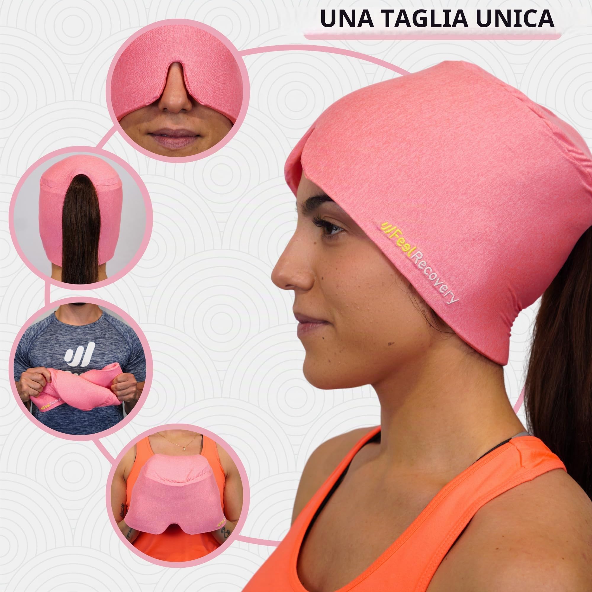Feel Recovery Maschera Emicrania 360 Rosa Gel Riutilizzabile