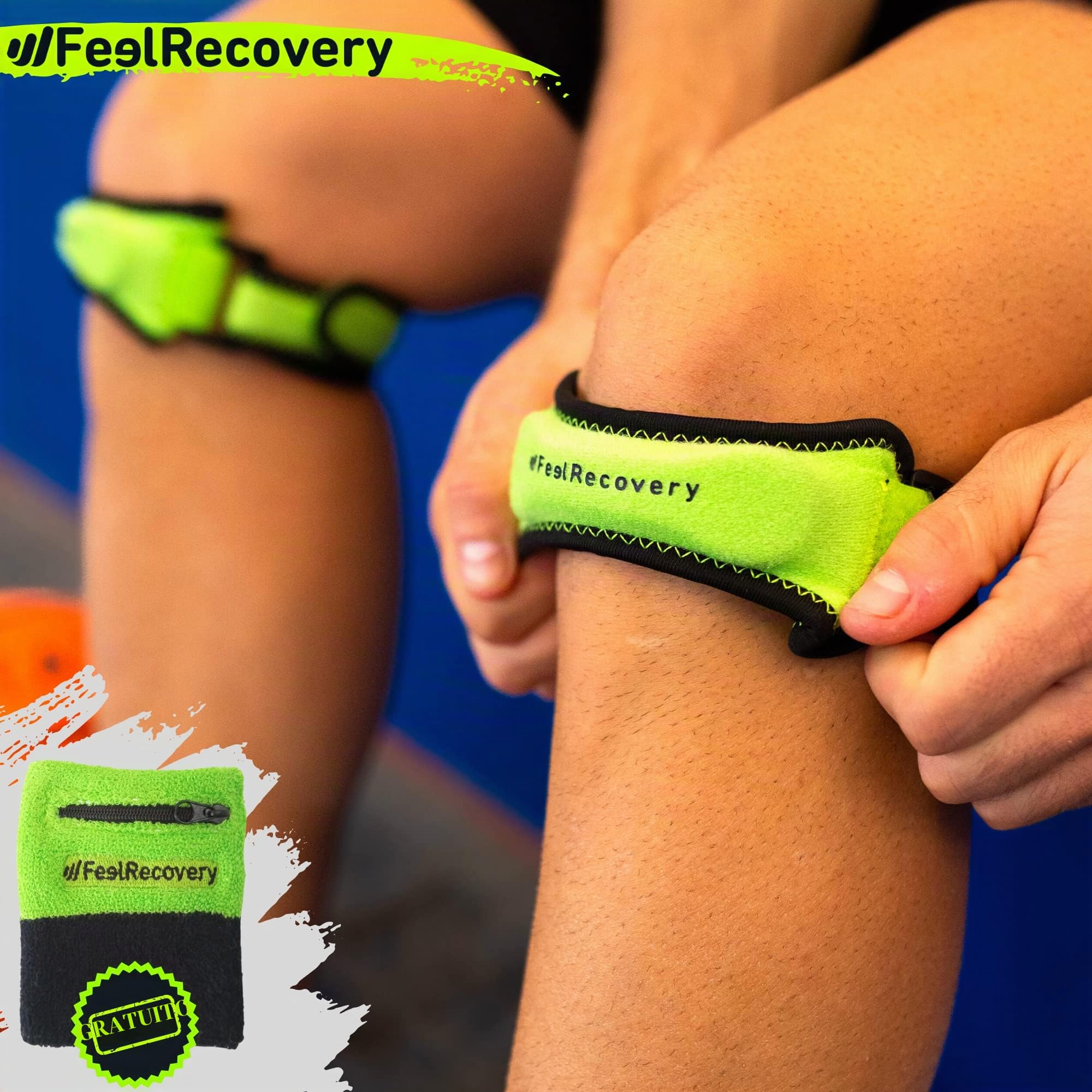 Feel Recovery Cinturino Sottorotuleo Ginocchiera Verde Tendinite