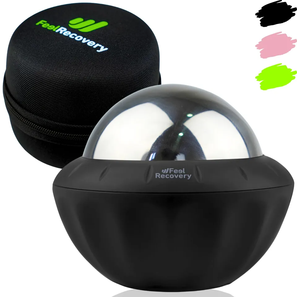 Feel Recovery Palla Massaggio Metallo Nero Gel 8cm Freddo