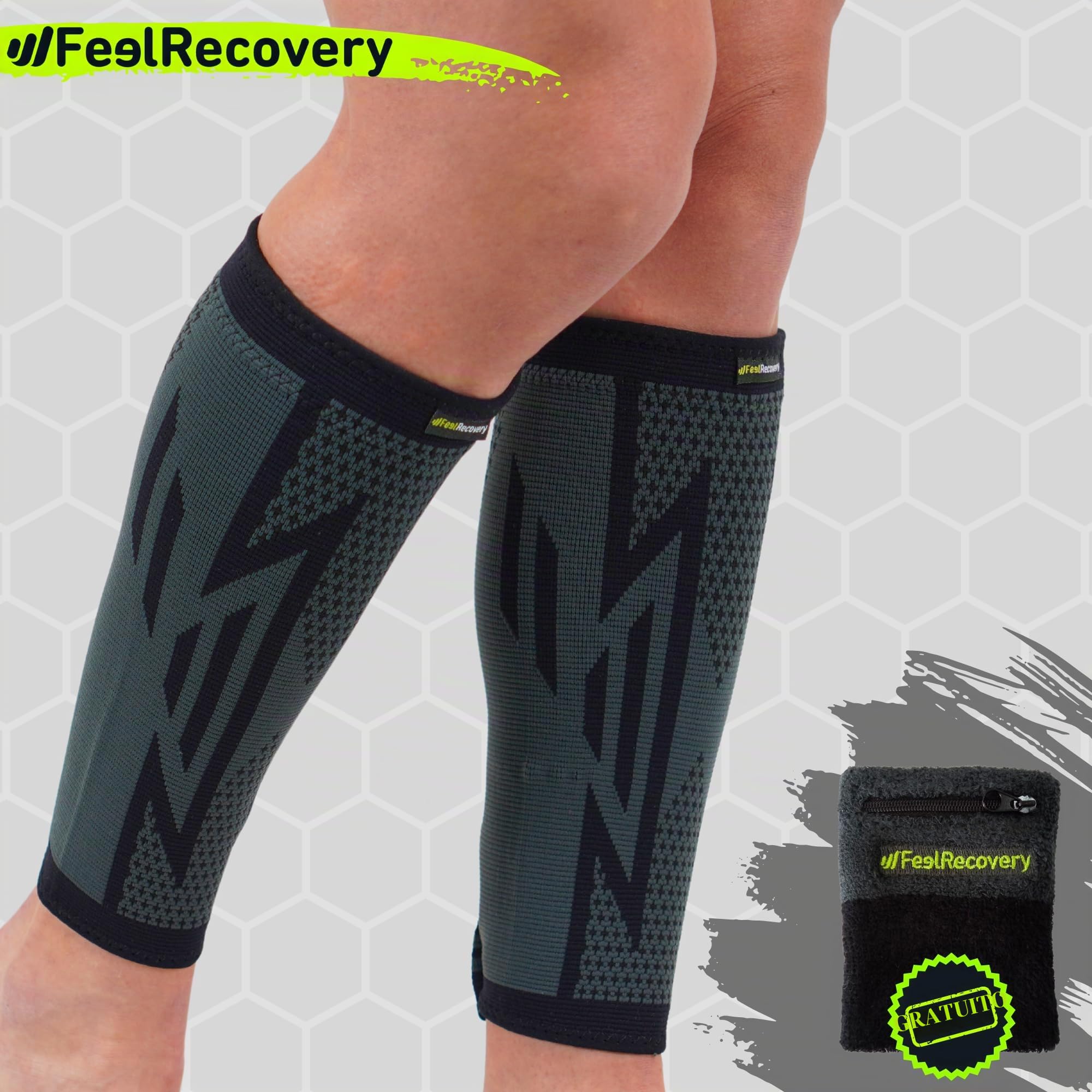 Feel Recovery fasce compressione polpaccio nere taglia M 2 pezzi