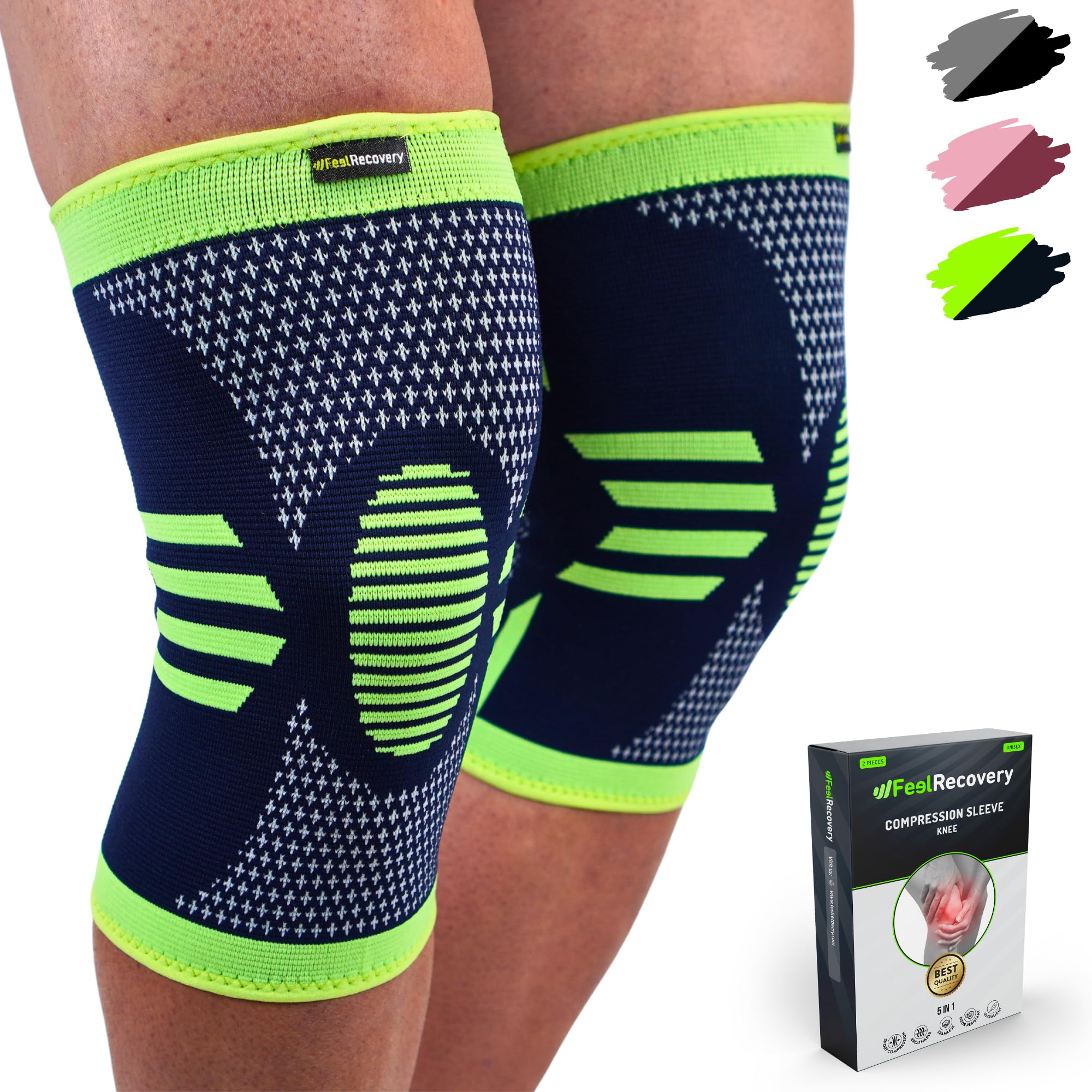 Feel Recovery Ginocchiera Compressione Verde XL
