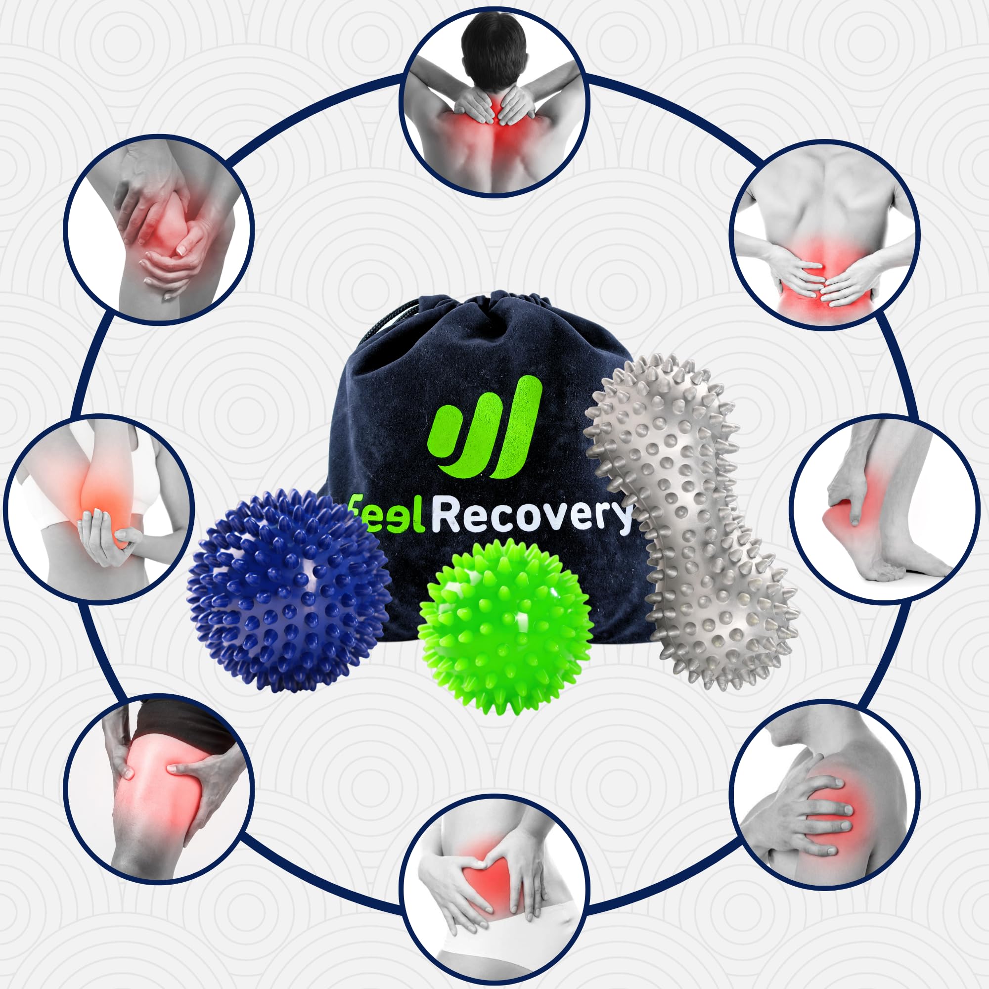 Feel Recovery Set 3 palline massaggio riccio miofasciale