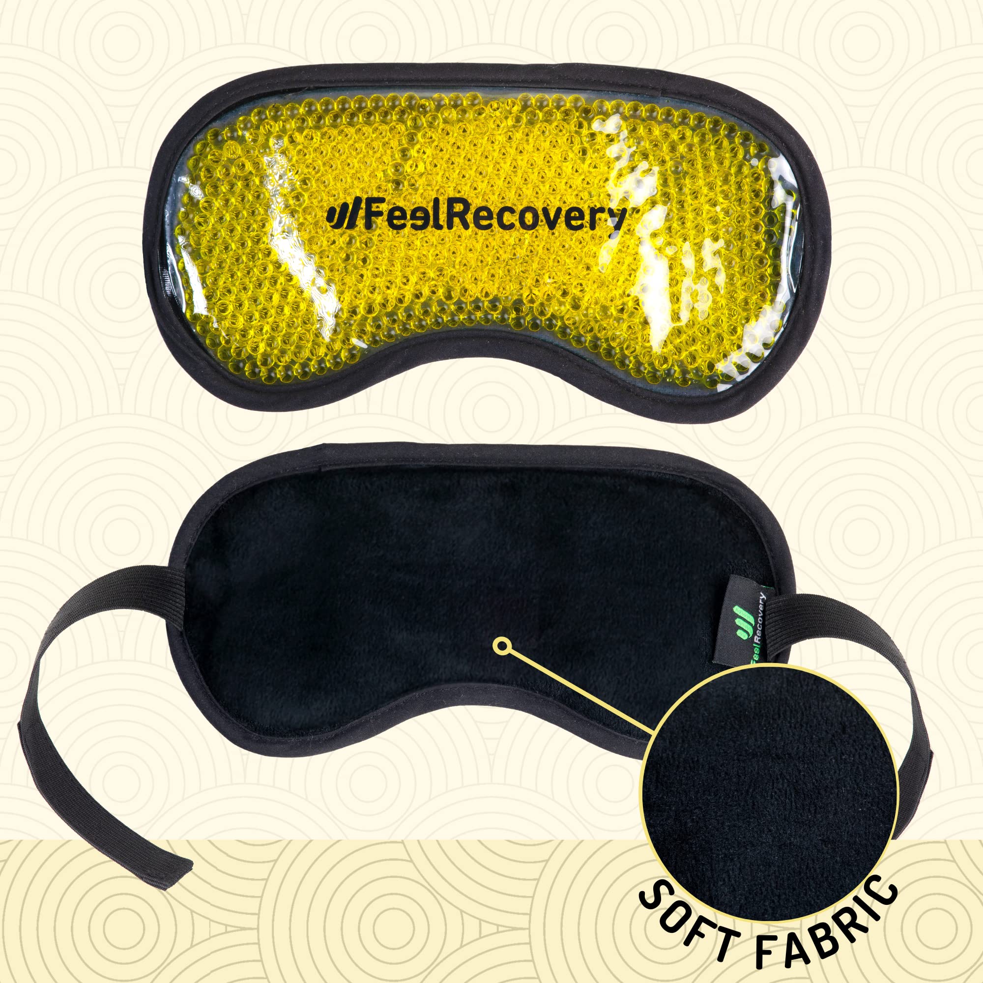Feel Recovery Borsa Ghiaccio Gel Maschera occhi nero 21x11 cm