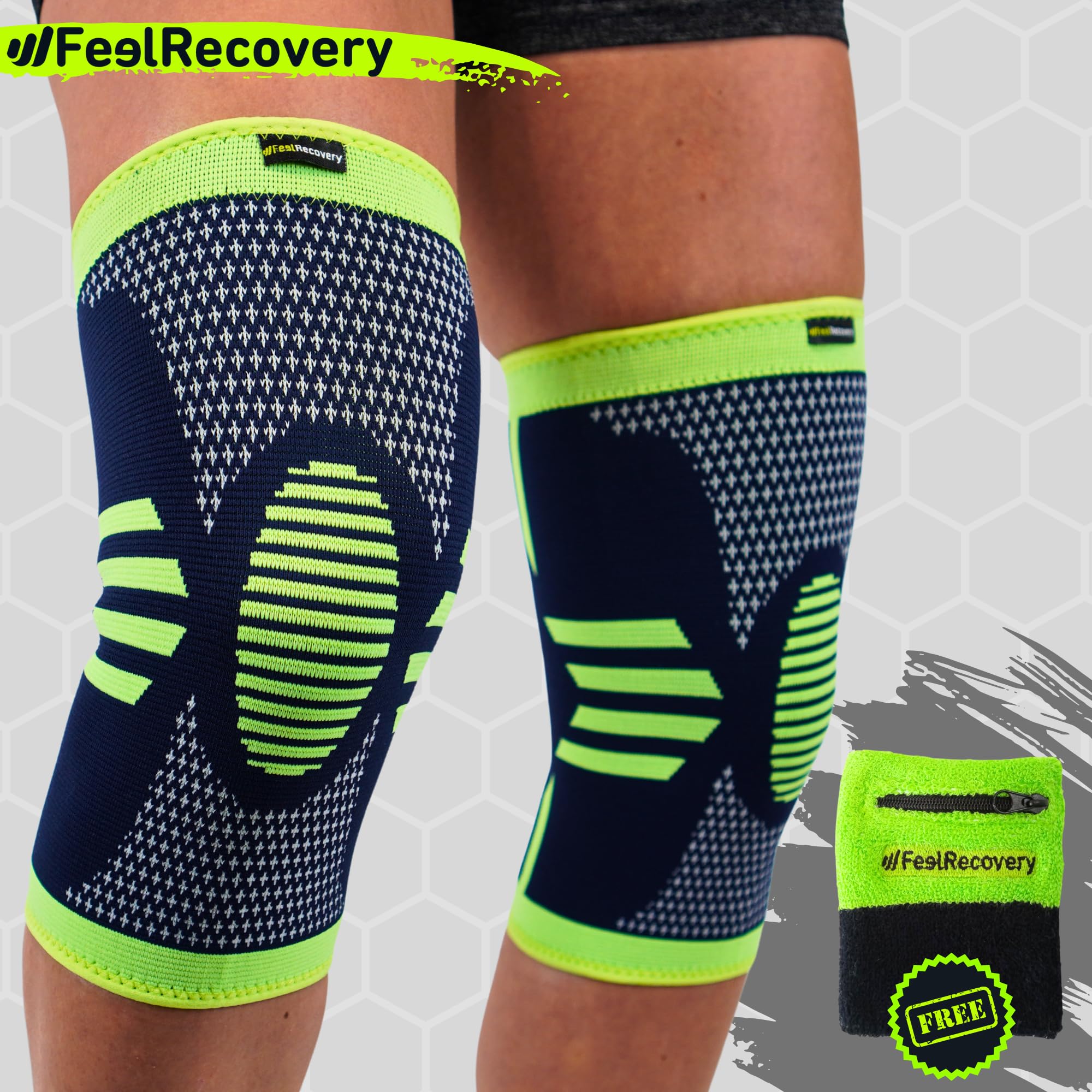 Feel Recovery Ginocchiera Compressione Verde XL
