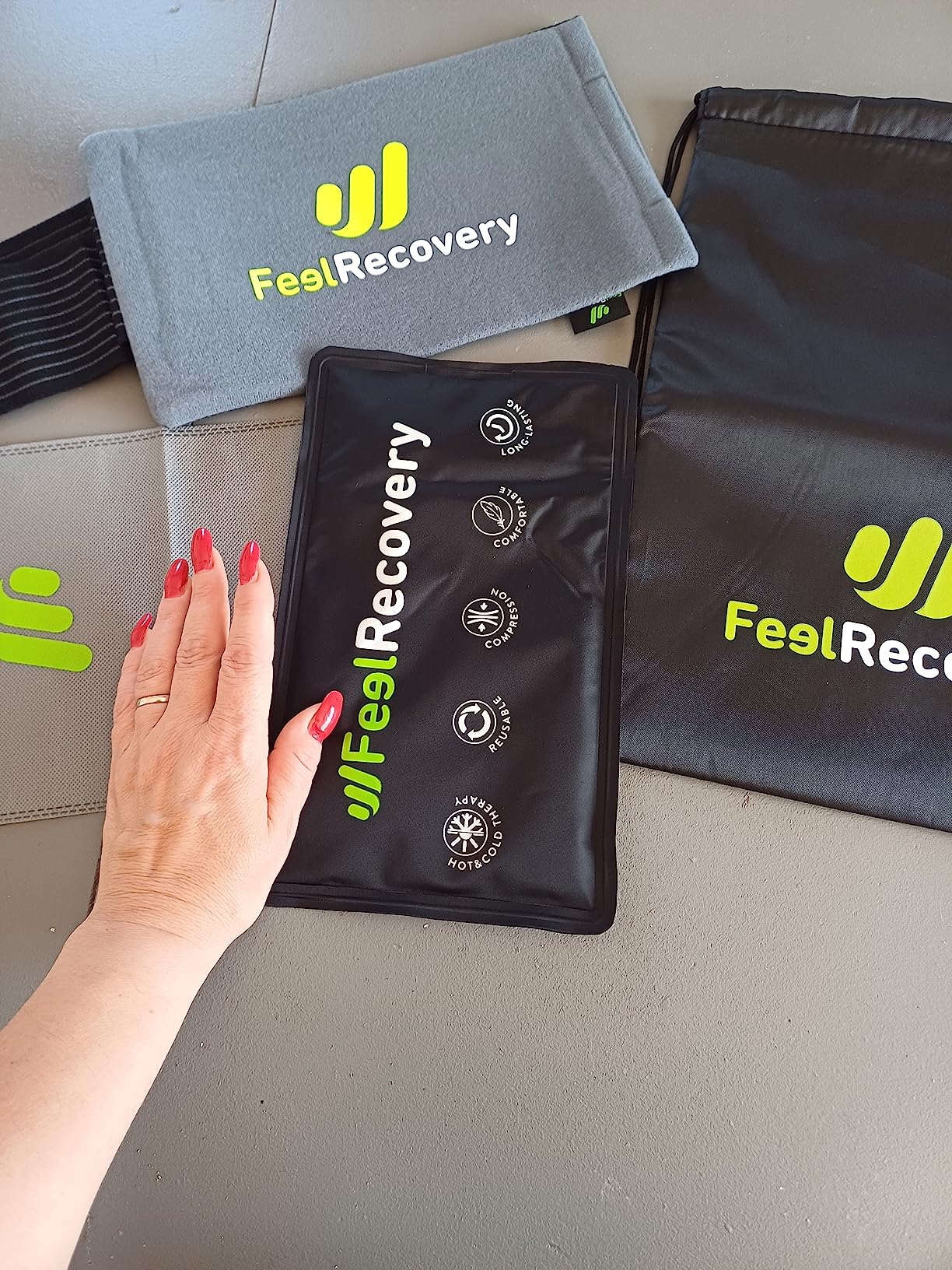 Feel Recovery Borsa Ghiaccio Gel Ginocchio impacco 28x17 cm