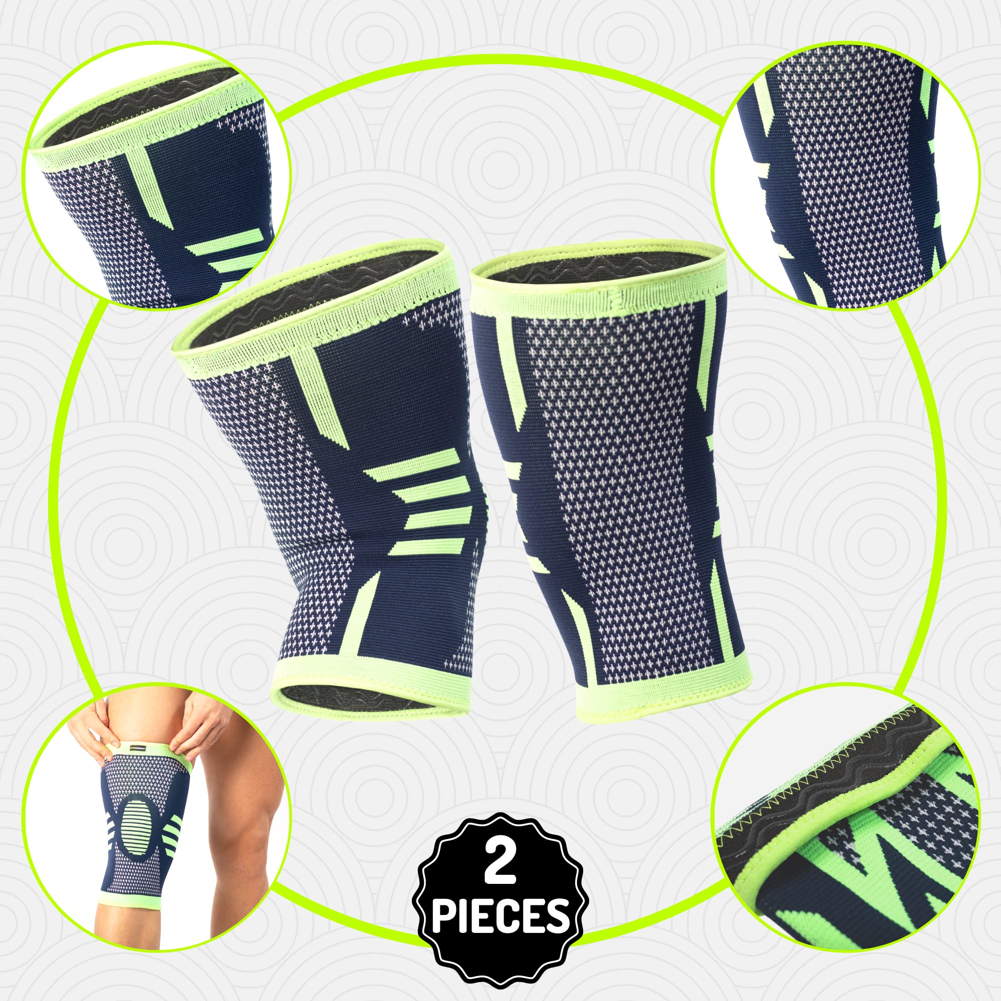 Feel Recovery Ginocchiera Compressione Verde XL