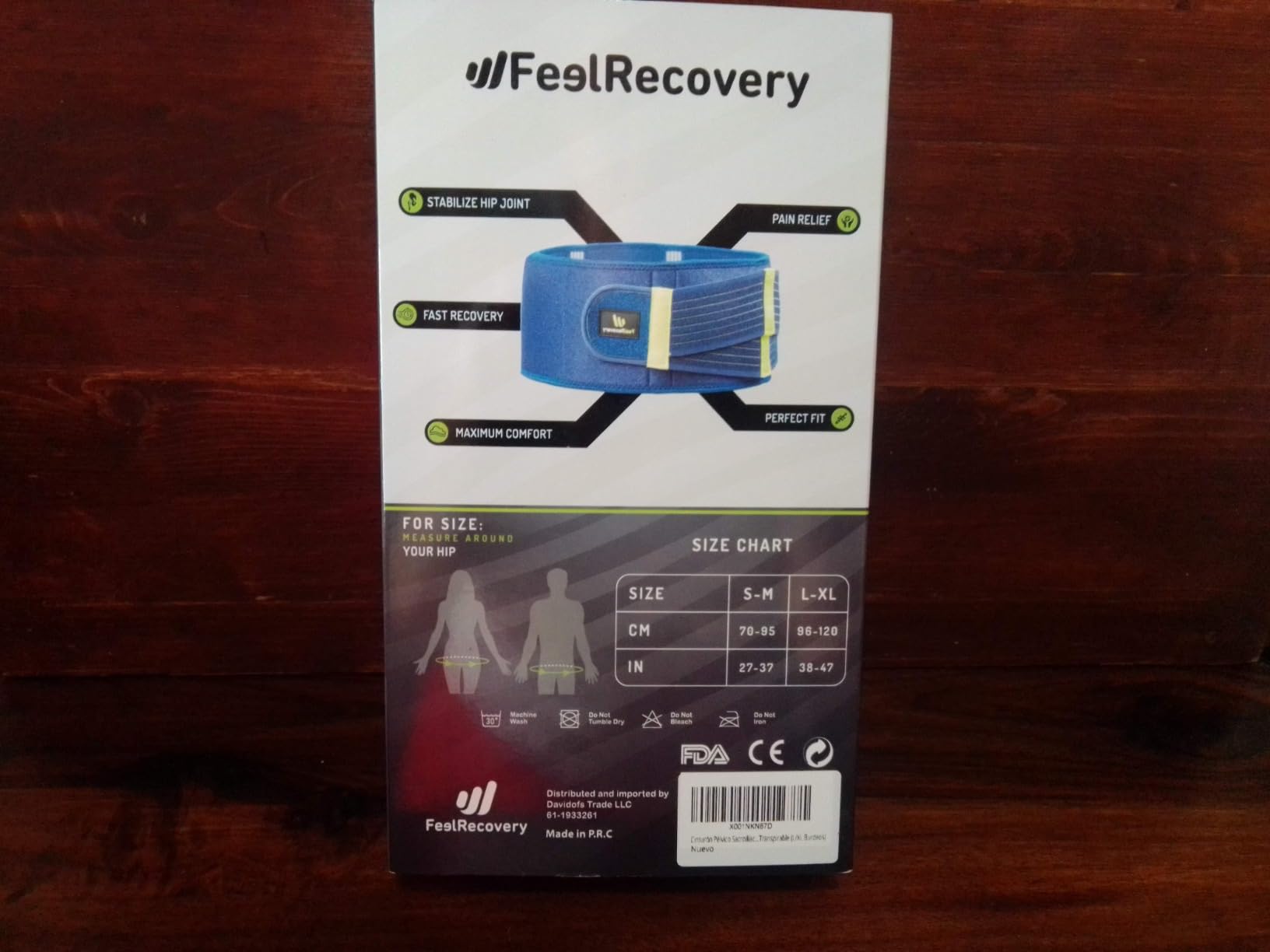 Feel Recovery Cintura Sacroiliaca Neoprene Nero Lombare S/M