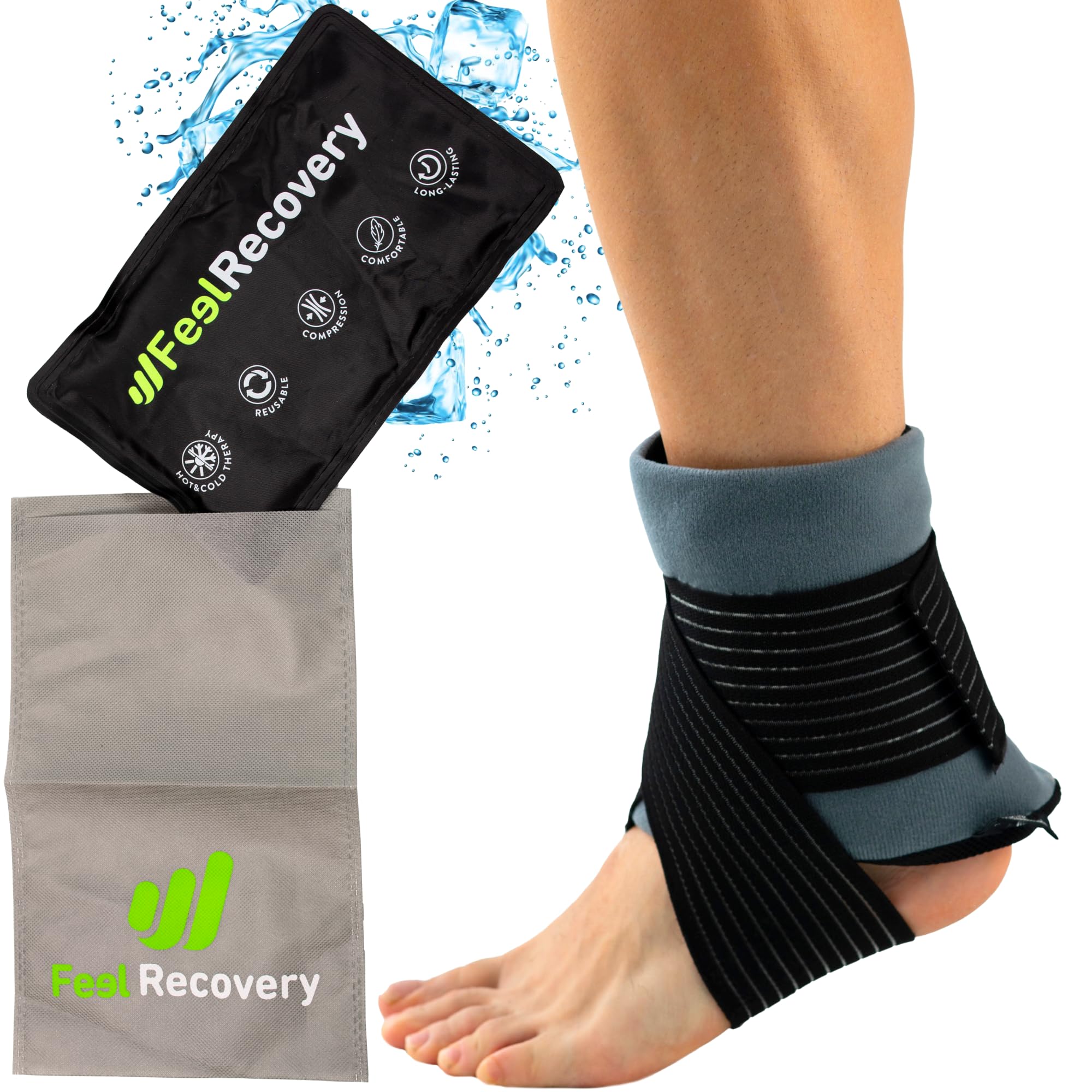 Feel Recovery Borsa Ghiaccio Gel Ginocchio impacco 28x17 cm