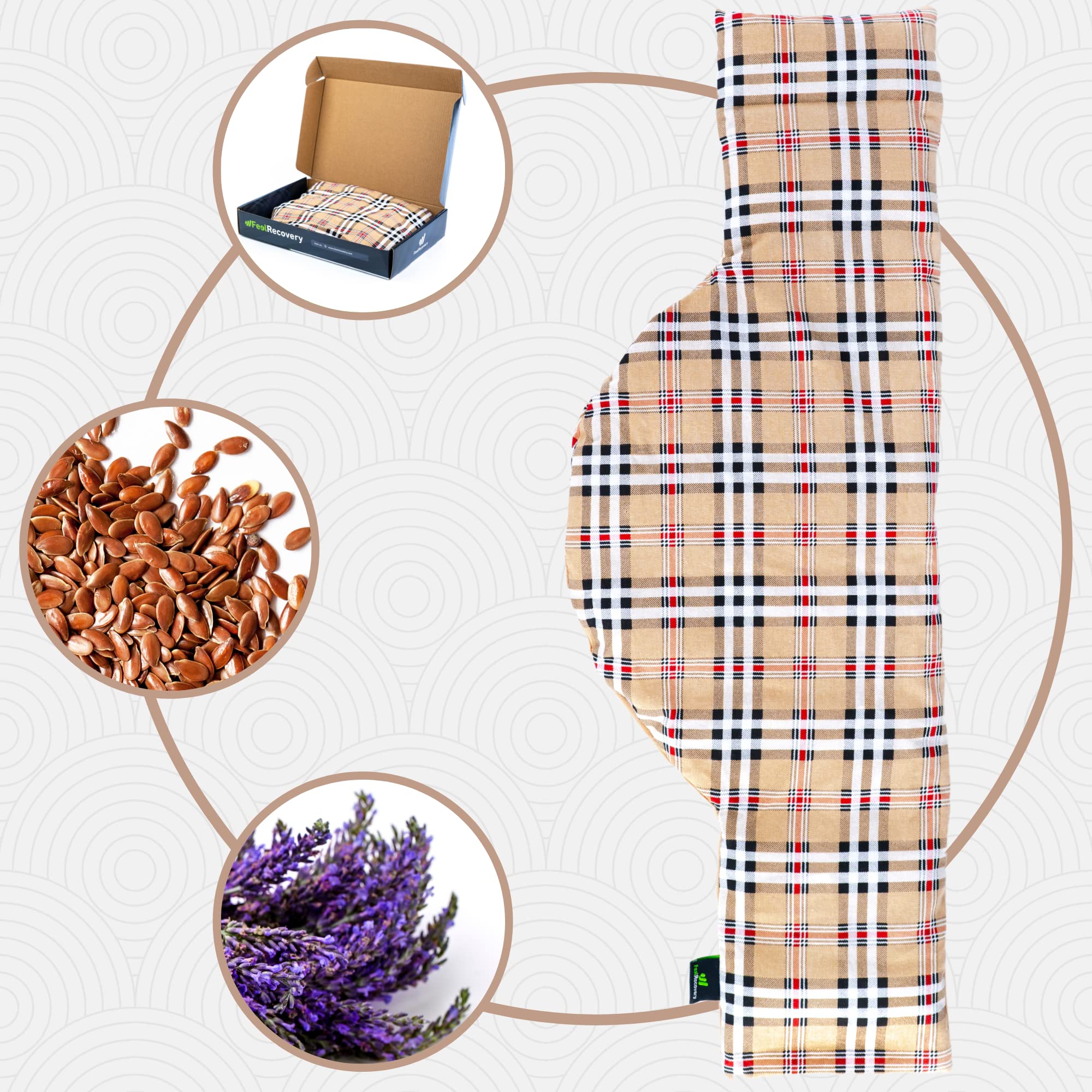 Feel Recovery Oxford Cuscino termico cervicale 60x22 cm lavanda