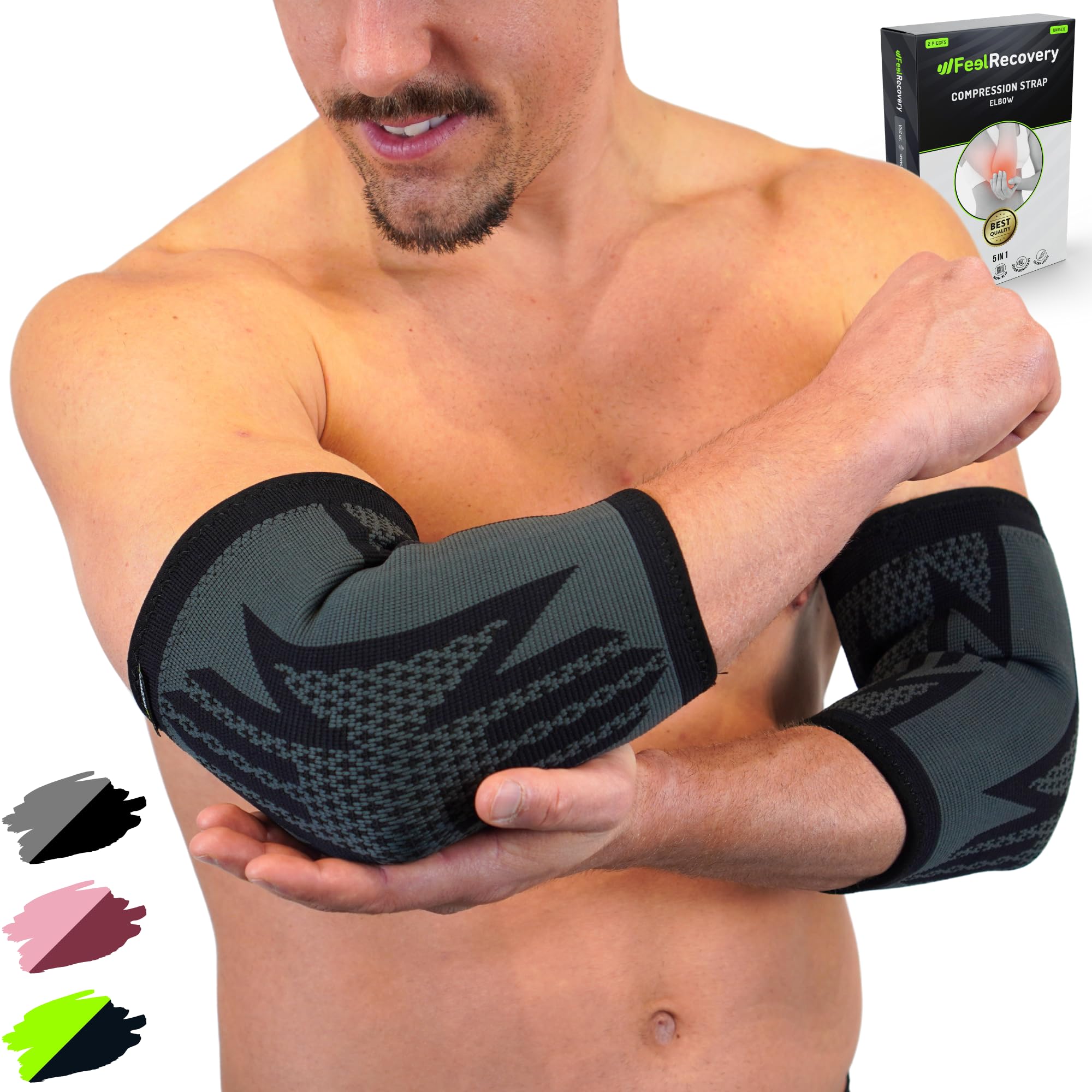 Feel Recovery Tutore Gomito epicondilite XL bordeaux elastico
